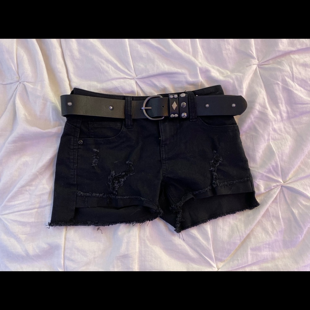 Black ripped shorts